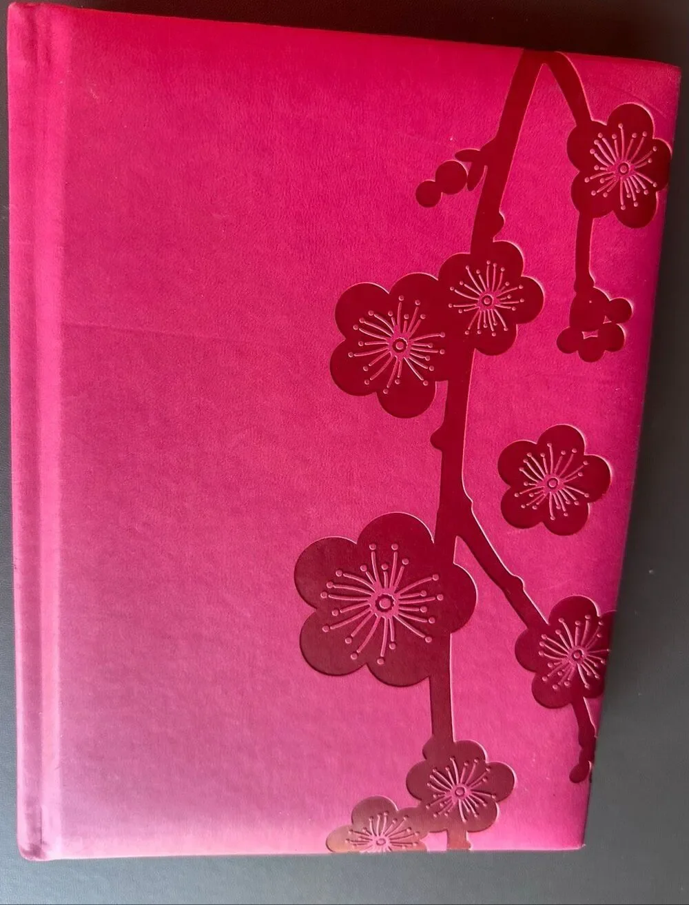 Hallmark Hardcover Journal Hot Pink Magenta Cherry Blossom Debossed Notebook